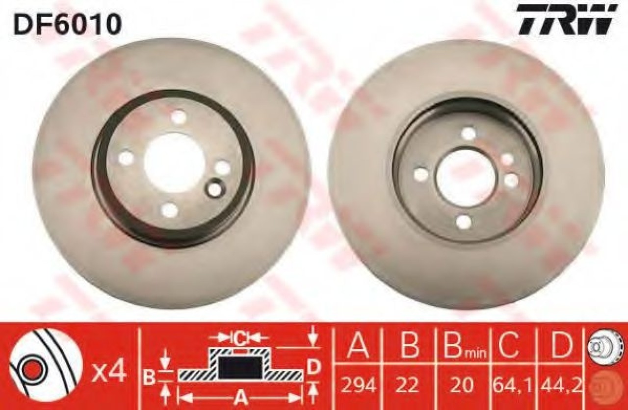 Disc frana MINI MINI CLUBMAN (R55) (2007 - 2015) TRW DF6010 piesa NOUA