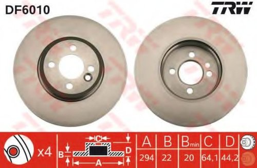 Disc frana MINI MINI CLUBMAN (R55) (2007 - 2015) TRW DF6010 piesa NOUA