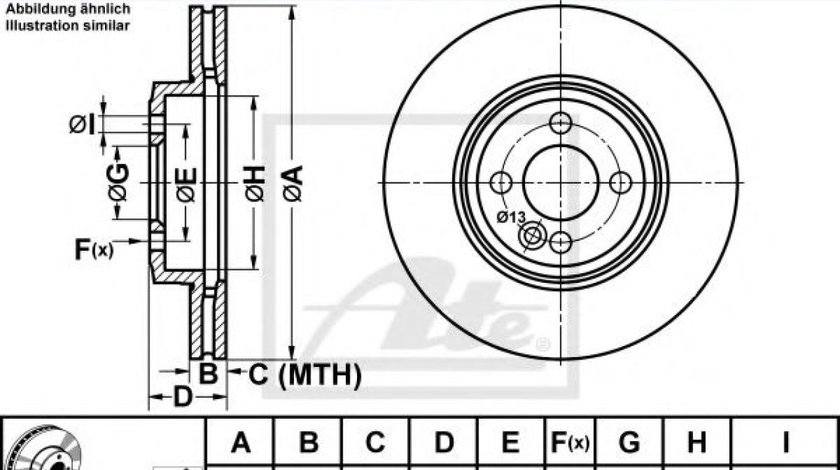 Disc frana MINI MINI Cupe (R58) (2011 - 2016) ATE 24.0122-0247.1 piesa NOUA