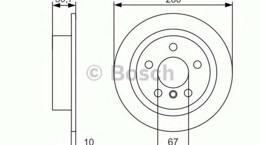 Disc frana MINI MINI (F55) (2014 - 2016) BOSCH 0 986 479 C96 piesa NOUA