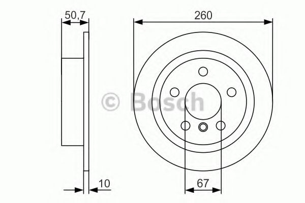 Disc frana MINI MINI (F56) (2013 - 2016) BOSCH 0 986 479 C96 piesa NOUA
