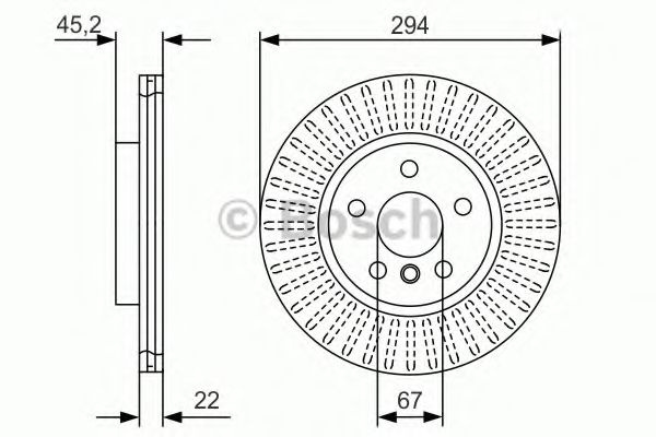 Disc frana MINI MINI (F56) (2013 - 2016) BOSCH 0 986 479 C91 piesa NOUA