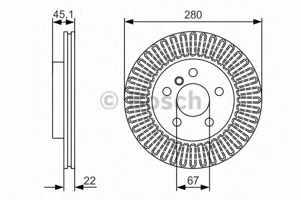Disc frana MINI MINI (F56) (2013 - 2016) BOSCH 0 986 479 C97 piesa NOUA