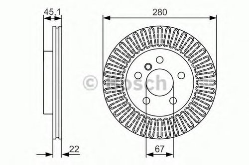 Disc frana MINI MINI (F56) (2013 - 2016) BOSCH 0 986 479 C97 piesa NOUA