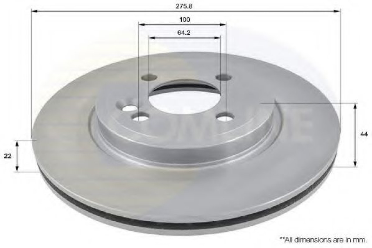 Disc frana MINI MINI (R50, R53) (2001 - 2006) COMLINE ADC1713V piesa NOUA