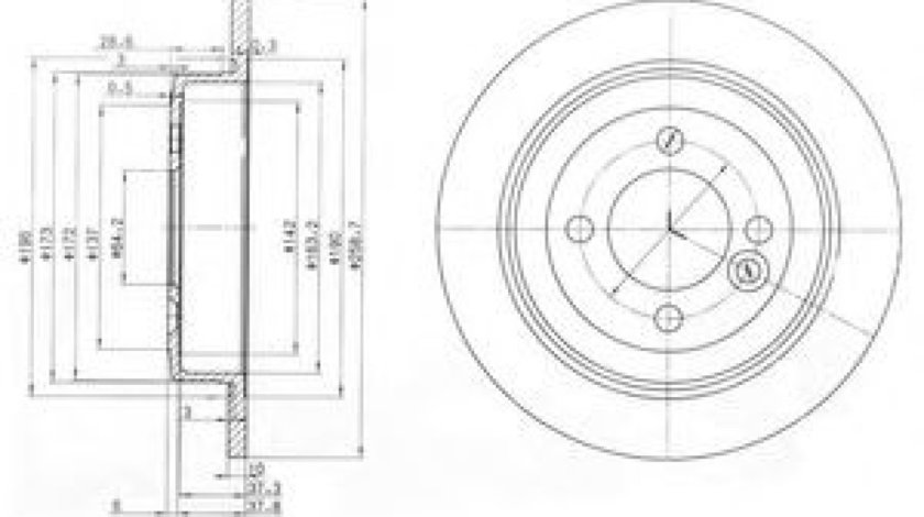 Disc frana MINI MINI (R50, R53) (2001 - 2006) DELPHI BG3662C piesa NOUA