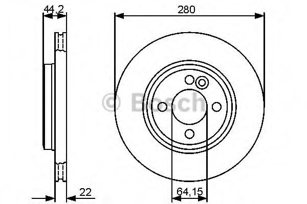 Disc frana MINI MINI (R56) (2006 - 2013) BOSCH 0 986 479 437 piesa NOUA