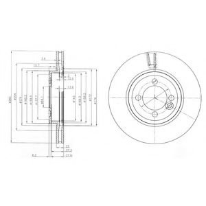 Disc frana MINI MINI (R56) (2006 - 2013) DELPHI BG4146C piesa NOUA
