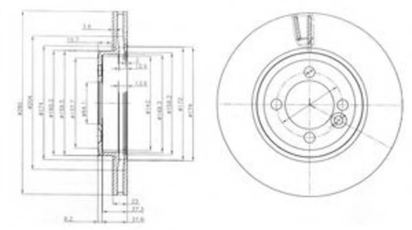 Disc frana MINI MINI (R56) (2006 - 2013) DELPHI BG4146C piesa NOUA