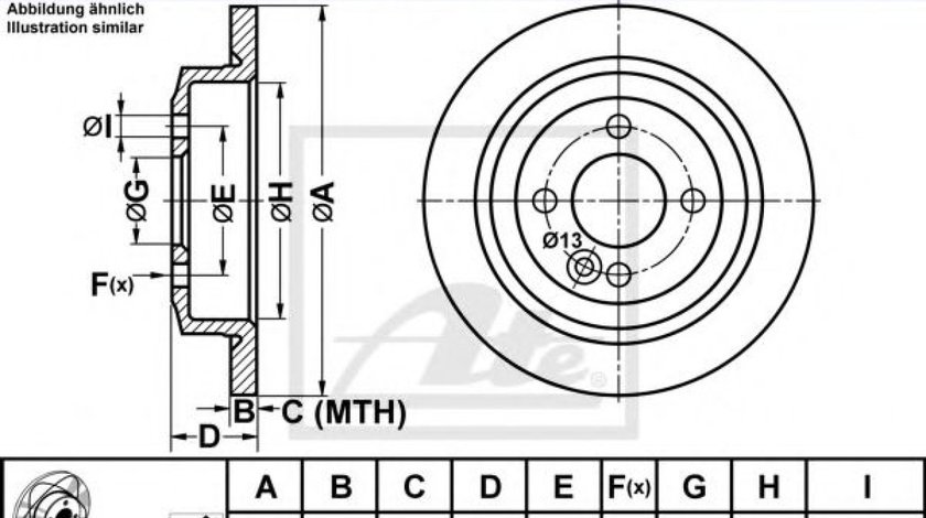 Disc frana MINI MINI Roadster (R59) (2012 - 2016) ATE 24.0310-0271.1 piesa NOUA