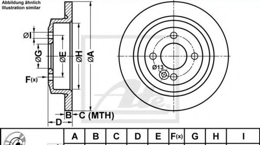 Disc frana MINI MINI Roadster (R59) (2012 - 2016) ATE 24.0110-0271.1 piesa NOUA