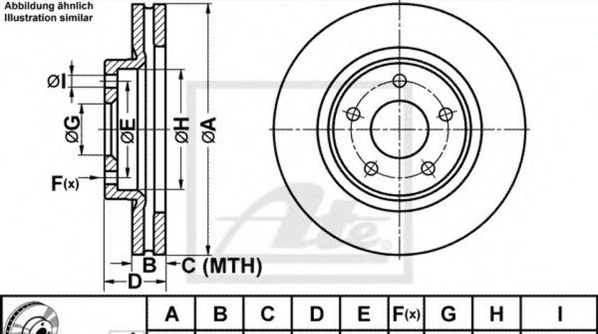 Disc frana MITSUBISHI ASX (GA_W) (2010 - 2016) ATE 24.0126-0170.1 piesa NOUA