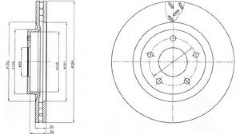 Disc frana MITSUBISHI ASX (GA_W) (2010 - 2016) DELPHI BG4246 piesa NOUA