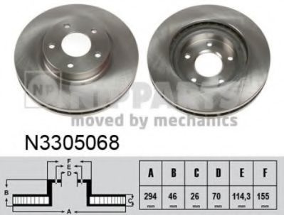 Disc frana MITSUBISHI ASX (GA_W) (2010 - 2016) NIPPARTS N3305068 piesa NOUA