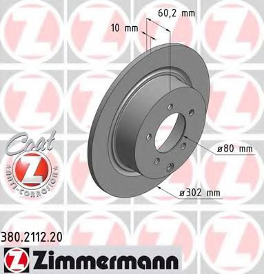 Disc frana MITSUBISHI ASX Van (GA_W) (2010 - 2016) ZIMMERMANN 380.2112.20 piesa NOUA