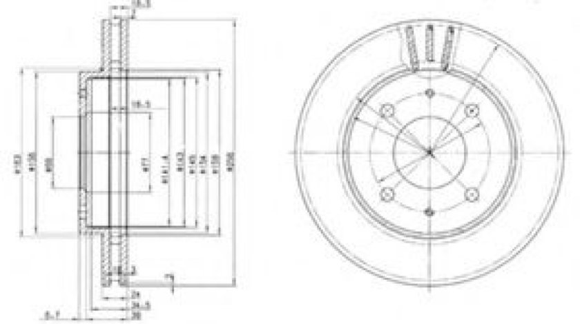 Disc frana MITSUBISHI CARISMA (DA) (1995 - 2006) DELPHI BG3202 piesa NOUA