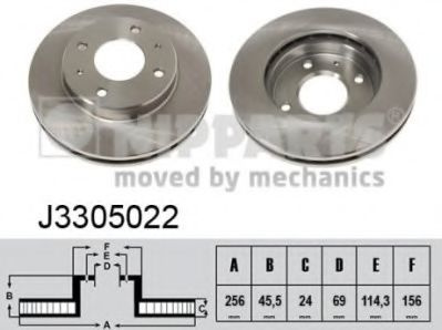 Disc frana MITSUBISHI CARISMA (DA) (1995 - 2006) NIPPARTS J3305022 piesa NOUA