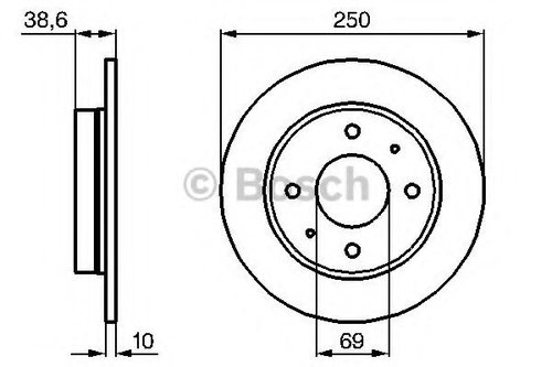Disc frana MITSUBISHI COLT CZC Cabriolet (RG) (2006 - 2009) BOSCH 0 986 479 236 piesa NOUA