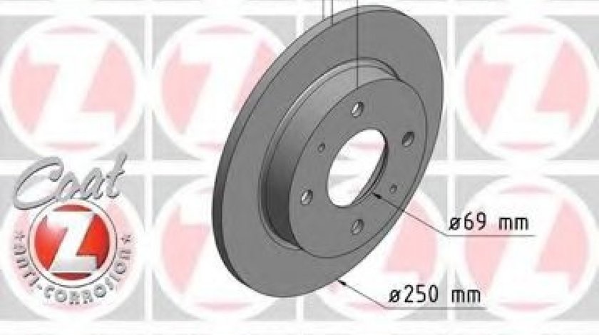 Disc frana MITSUBISHI COLT CZC Cabriolet (RG) (2006 - 2009) ZIMMERMANN 380.2167.20 piesa NOUA