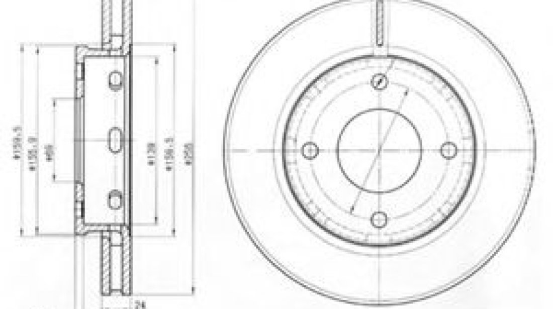 Disc frana MITSUBISHI COLT CZC Cabriolet (RG) (2006 - 2009) DELPHI BG3987 piesa NOUA