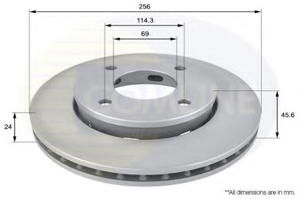 Disc frana MITSUBISHI COLT VI (Z3, Z2) (2002 - 2012) COMLINE ADC0374V piesa NOUA