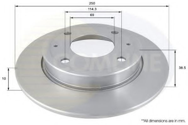 Disc frana MITSUBISHI COLT VI (Z3, Z2) (2002 - 2012) COMLINE ADC0372 piesa NOUA