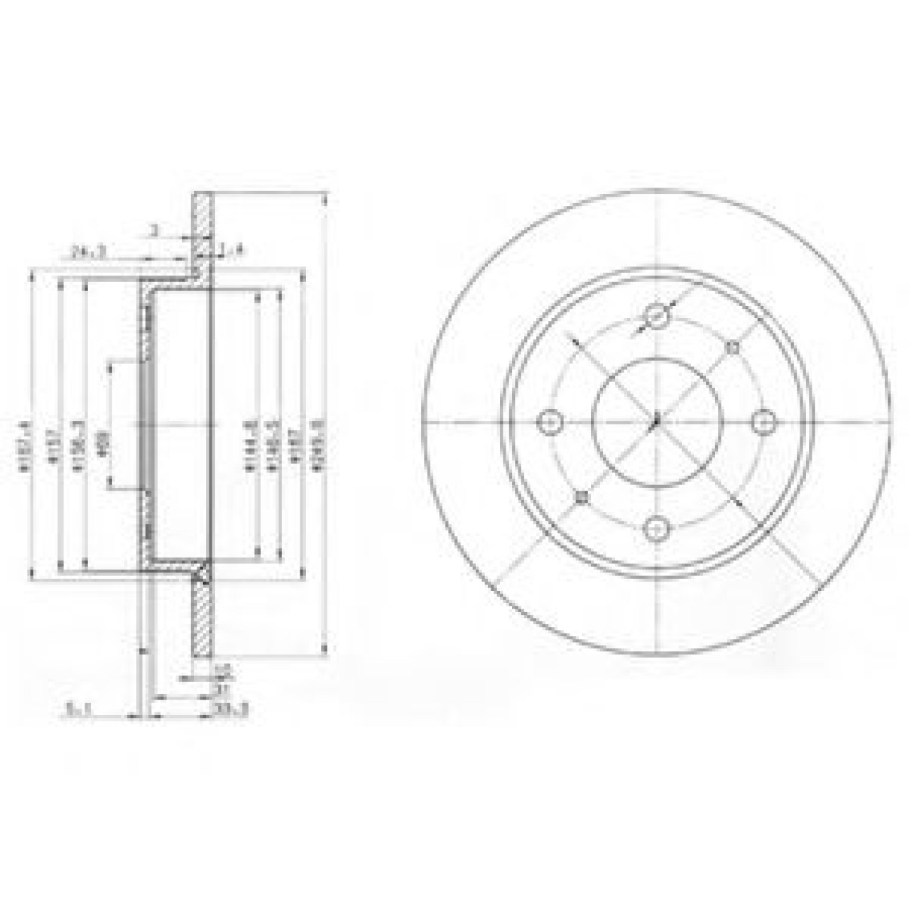 Disc frana MITSUBISHI COLT VI (Z3, Z2) (2002 - 2012) DELPHI BG3971 piesa NOUA