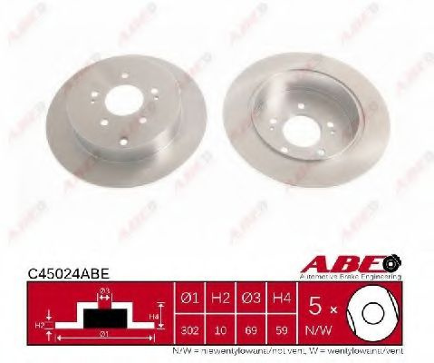Disc frana MITSUBISHI GRANDIS (NA) (2003 - 2016) ABE C45024ABE piesa NOUA