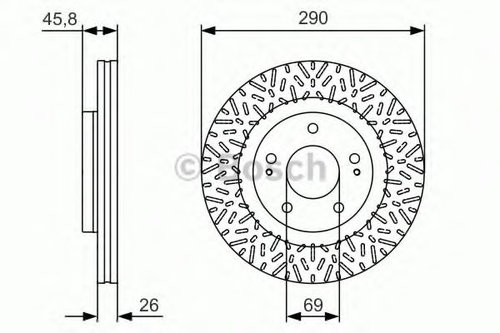 Disc frana MITSUBISHI GRANDIS (NA) (2003 - 2016) BOSCH 0 986 479 527 piesa NOUA