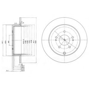 Disc frana MITSUBISHI GRANDIS (NA) (2003 - 2016) DELPHI BG4035 piesa NOUA