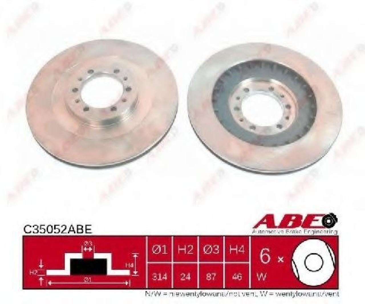 Disc frana MITSUBISHI L 200 (K7, K6) (1996 - 2007) ABE C35052ABE piesa NOUA