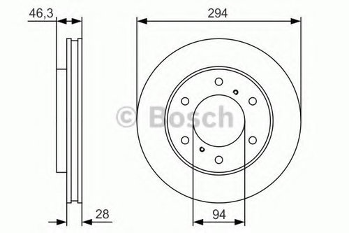 Disc frana MITSUBISHI L 200 (KB, KA) (2004 - 2016) BOSCH 0 986 479 S63 piesa NOUA