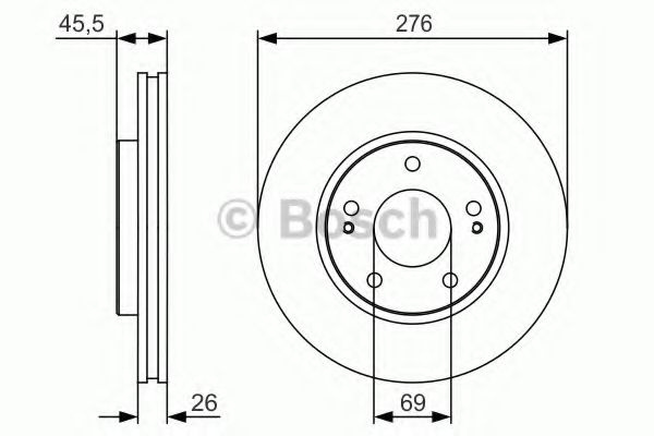 Disc frana MITSUBISHI LANCER Combi (CS) (2003 - 2008) BOSCH 0 986 479 S00 piesa NOUA