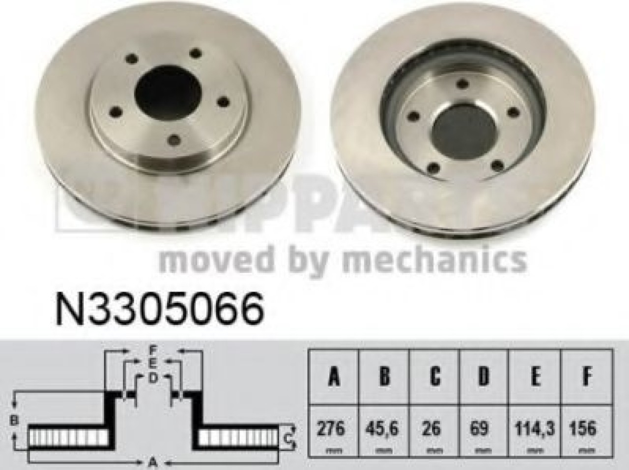 Disc frana MITSUBISHI LANCER Limuzina (CS, CT0) (2000 - 2016) NIPPARTS N3305066 piesa NOUA