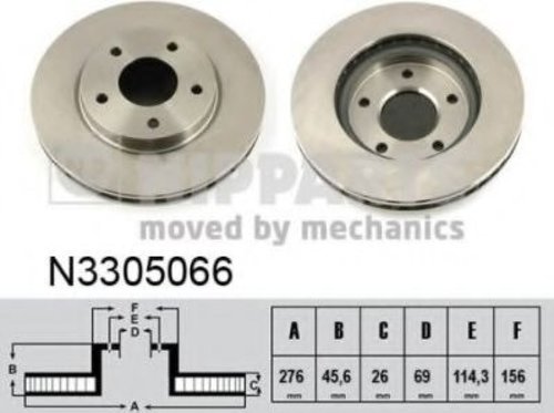 Disc frana MITSUBISHI LANCER Limuzina (CS, CT0) (2000 - 2016) NIPPARTS N3305066 piesa NOUA