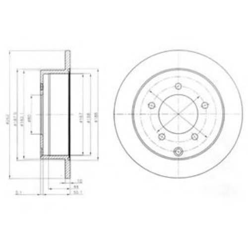 Disc frana MITSUBISHI LANCER Limuzina (CY, CZ) (2007 - 2016) DELPHI BG4198 piesa NOUA