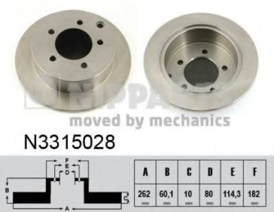 Disc frana MITSUBISHI LANCER Limuzina (CY, CZ) (2007 - 2016) NIPPARTS N3315028 piesa NOUA