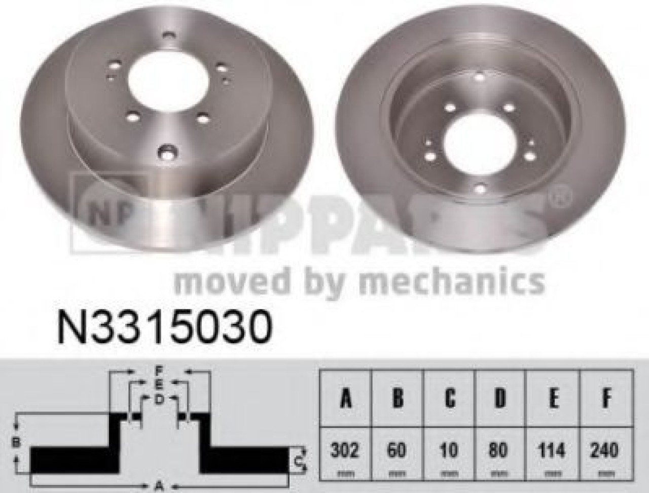 Disc frana MITSUBISHI LANCER Sportback (CX) (2007 - 2016) NIPPARTS N3315030 piesa NOUA