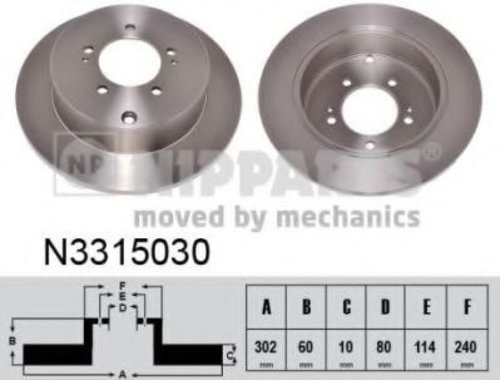Disc frana MITSUBISHI LANCER Sportback (CX) (2007 - 2016) NIPPARTS N3315030 piesa NOUA