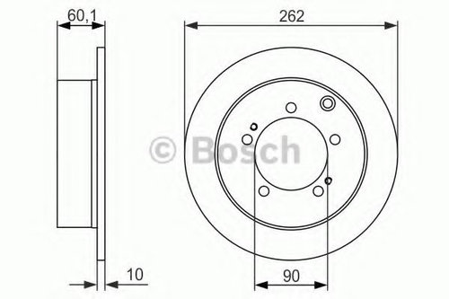 Disc frana MITSUBISHI OUTLANDER I (CU) (2001 - 2006) BOSCH 0 986 479 603 piesa NOUA