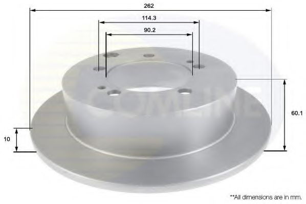 Disc frana MITSUBISHI OUTLANDER I (CU) (2001 - 2006) COMLINE ADC0371 piesa NOUA