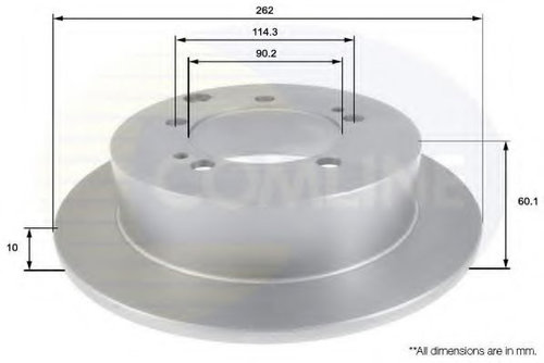 Disc frana MITSUBISHI OUTLANDER I (CU) (2001 - 2006) COMLINE ADC0371 piesa NOUA