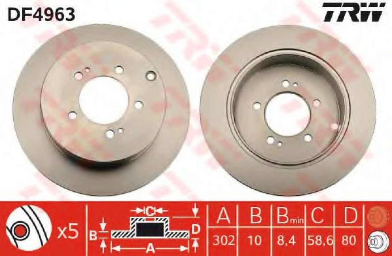 Disc frana MITSUBISHI OUTLANDER II (CW) (2006 - 2012) TRW DF4963 piesa NOUA