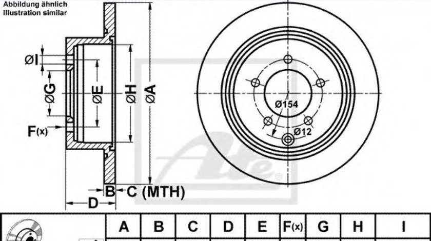 Disc frana MITSUBISHI OUTLANDER II (CW) (2006 - 2012) ATE 24.0110-0360.1 produs NOU