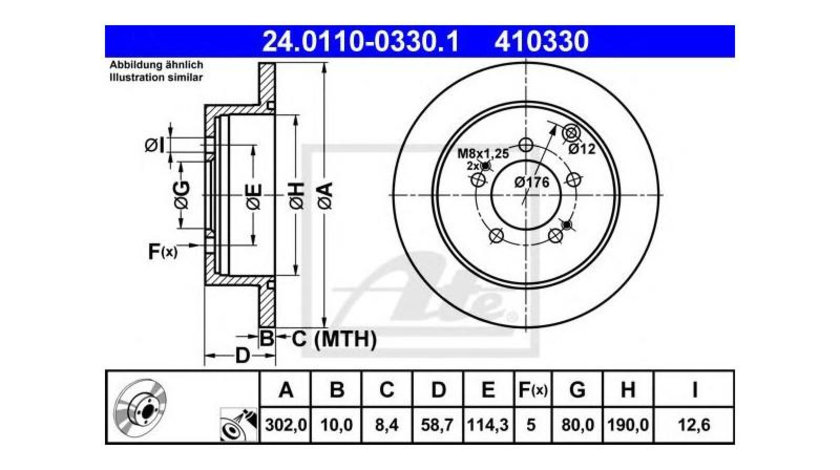Disc frana Mitsubishi OUTLANDER II (CW_W) 2006-2012 #2 08A75510