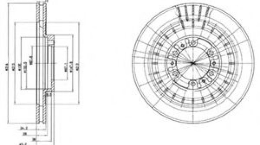 Disc frana MITSUBISHI PAJERO CLASSIC (V2_W) (2002 - 2016) DELPHI BG3847 piesa NOUA