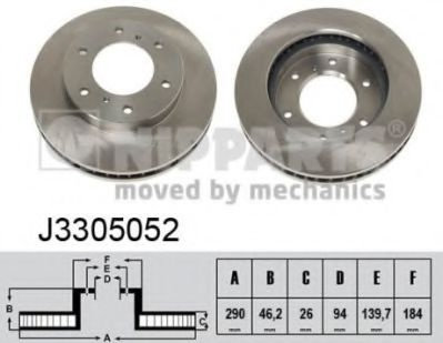 Disc frana MITSUBISHI PAJERO CLASSIC (V2_W) (2002 - 2016) NIPPARTS J3305052 piesa NOUA
