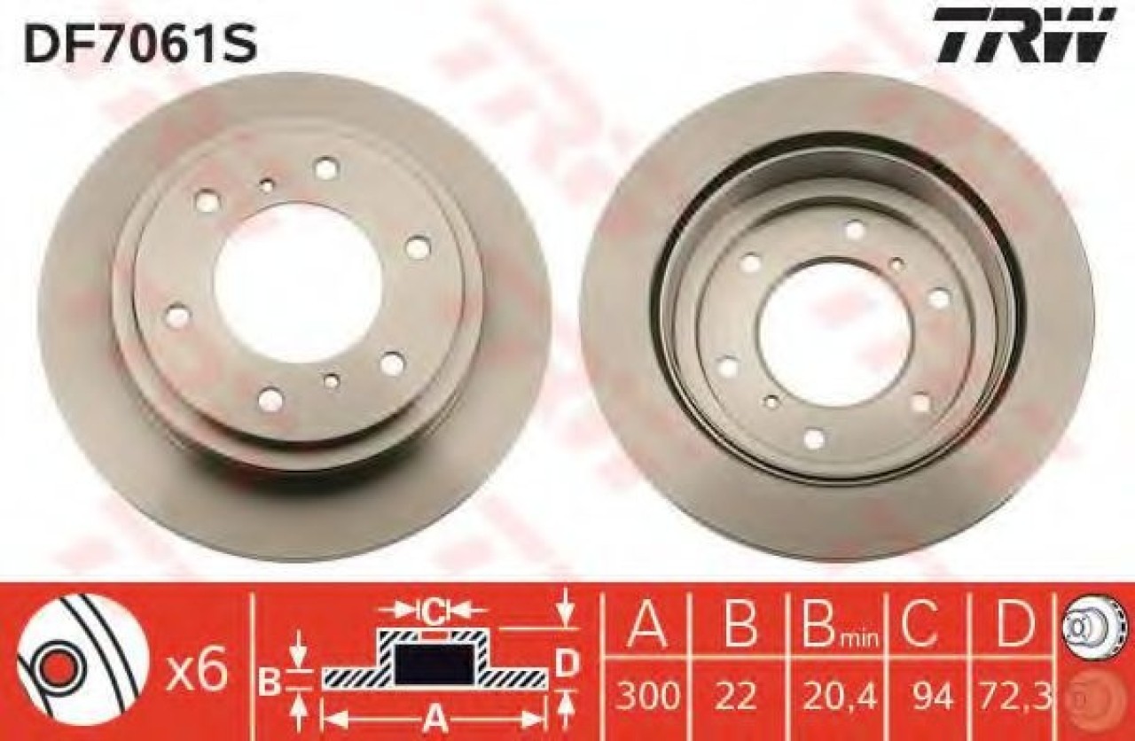 Disc frana MITSUBISHI PAJERO IV (V8_W, V9_W) (2006 - 2016) TRW DF7061S piesa NOUA