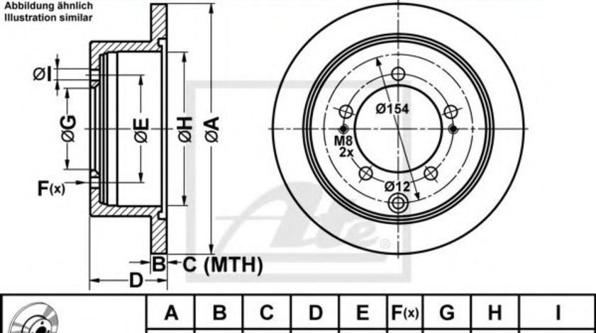 Disc frana MITSUBISHI PAJERO PININ (H6_W, H7_W) (1999 - 2007) ATE 24.0110-0281.1 piesa NOUA