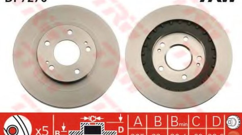 Disc frana MITSUBISHI PAJERO PININ (H6_W, H7_W) (1999 - 2007) TRW DF7276 piesa NOUA